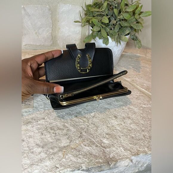 Mc Duff Goldmine clutch wallet Vintage Black NWT - Picture 2 of 6